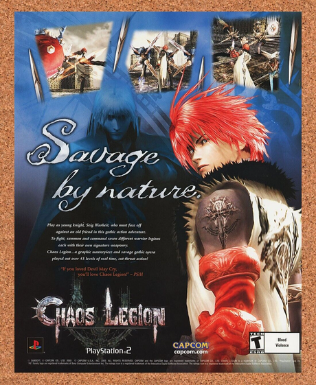 Chaos Legion PS2 Original 2005 Ad Authentic Capcom Video Game Wall Art Promo