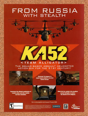 2000 KA52 Team Alligator PC Original Advertisement / Retro Promo v1