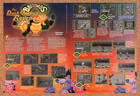 1992 Battletoads The Dark Queens Revenge Game Boy Original Ad / Retro Wall Art