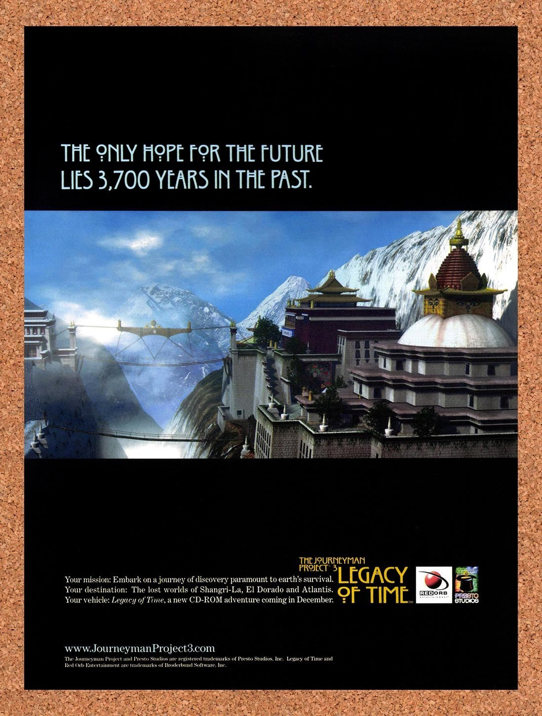1997 Journeyman Project 3 Legacy Of Time PC Original Advertisement / Promo v3