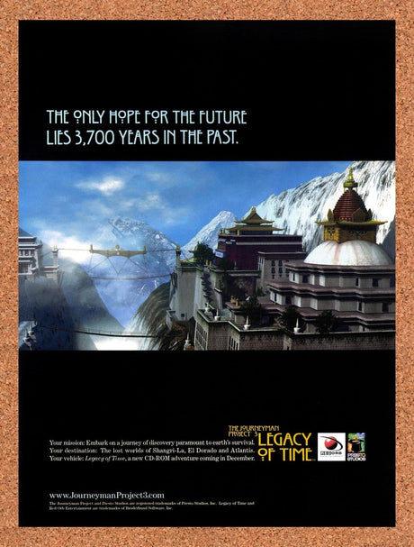 1997 Journeyman Project 3 Legacy Of Time PC Original Advertisement / Promo v3