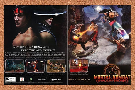 2005 Mortal Kombat Shaolin Monks PS2 Original Advertisement / Retro Promo v1
