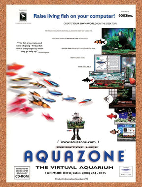 1997 Aquazone Desktop Life Virtual Aquarium Original Advertisement / Promo v1