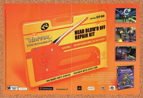 Unreal Tournament PS2 Original 2003 Print Ad Authentic FPS Video Game Promo