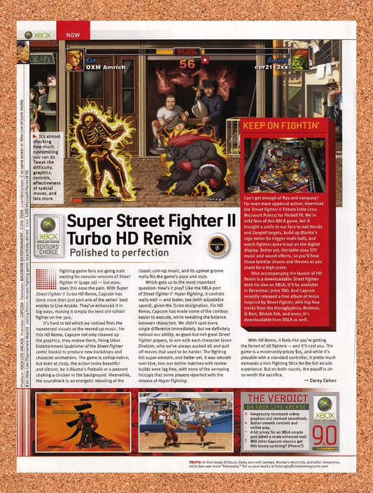 2009 Super Street Fighter II Turbo HD Remix Xbox 360 Original Ad / Wall Art v1