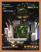 Unreal PC Original 1999 Print Ad Authentic Falcon Northwest Video Game PC Promo