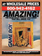 1992 Pyramids Of RA Game Boy Original Advertisement / Retro Wall Art v1