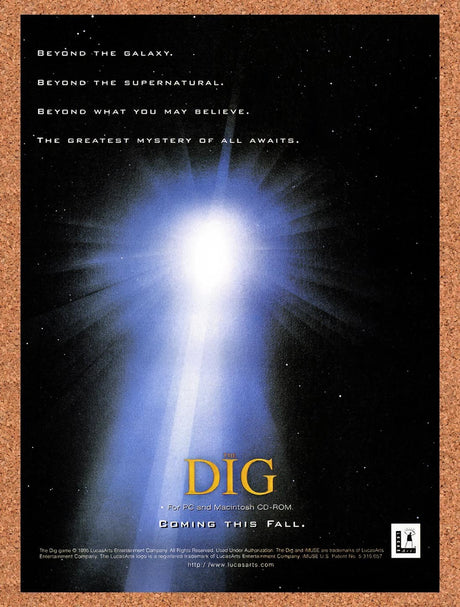 1995 The Dig PC Original Advertisement / Retro Promo v3