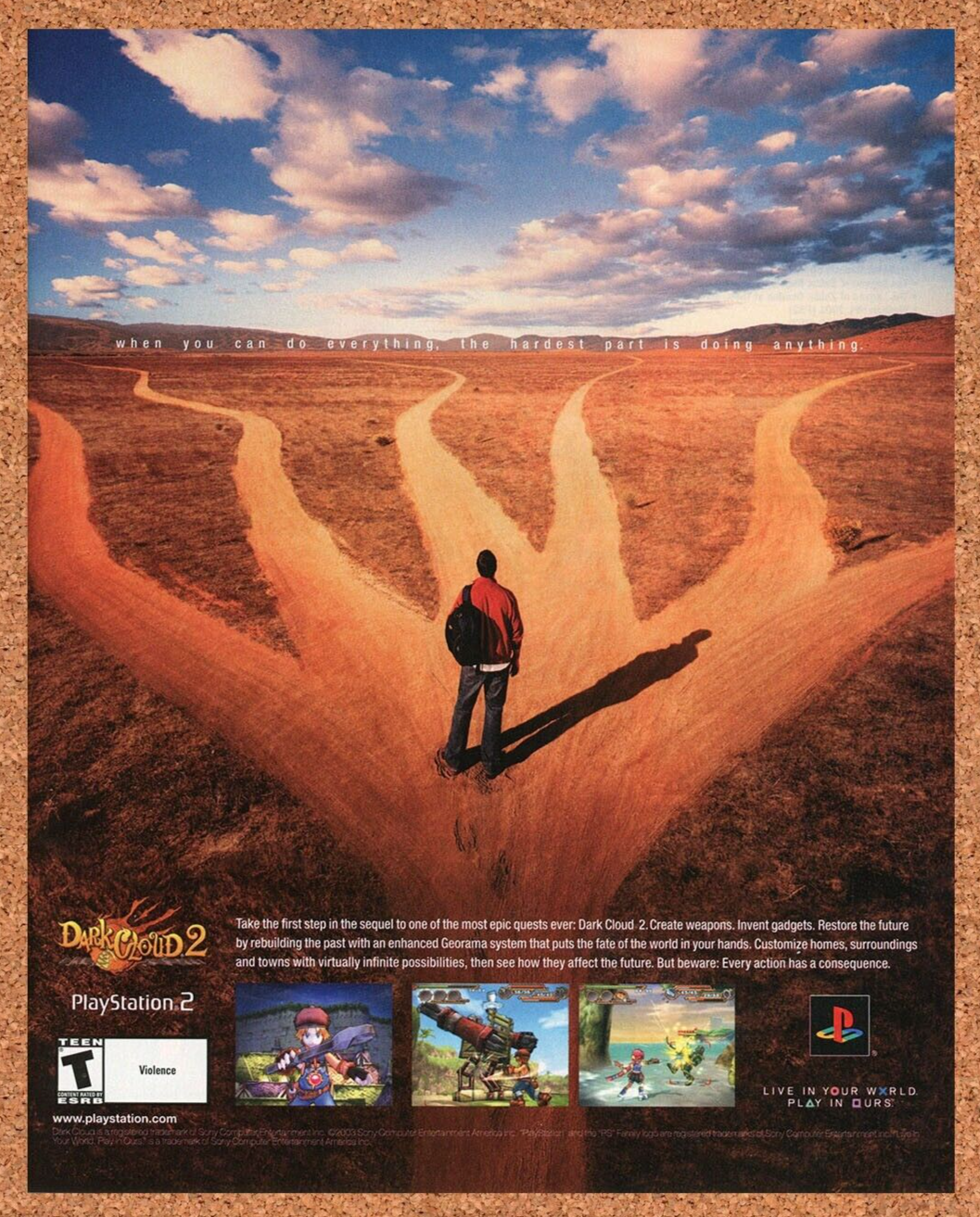 Dark Cloud 2 PS2 Original 2003 Ad Authentic PlayStation RPG Video Game Promo