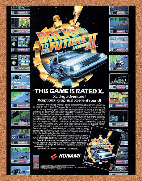 Back to The Future II PC Original 1991 Vintage Ad - Video Game Promo