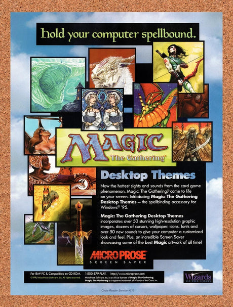 1996 Magic The Gathering PC Desktop Themes Original Advertisement / Promo v1