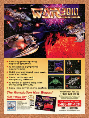 1996 War 3010 The Revolution SNES Original Advertisement / Retro Promo v1