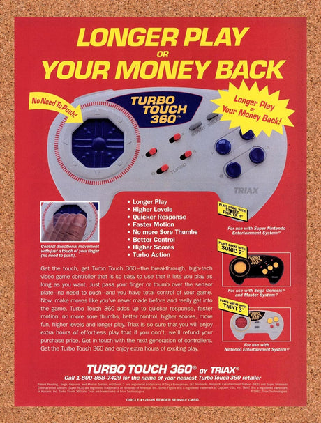 1992 Triax Turbo Touch 360 Original Advertisement / Retro Wall Art v1