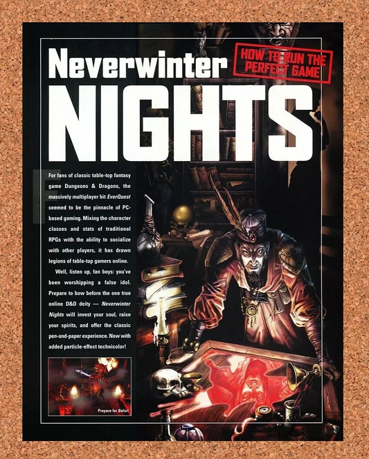 Neverwinter Nights PC Original 2003 Ad Authentic Review Video Game Promo v2