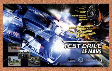 2000 Test Drive Le Mans Dreamcast Original Advertisement / Retro Promo v1