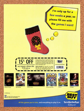 2002 Best Buy Christmas Original Advertisement / Retro Wall Art v7