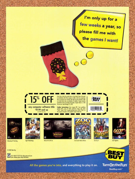 2002 Best Buy Christmas Original Advertisement / Retro Wall Art v7