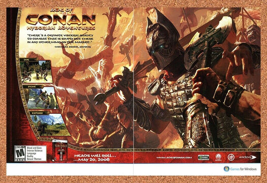 Age Of Conan Hyborian Adventures PC Original 2007 Ad Authentic Video Game Promo