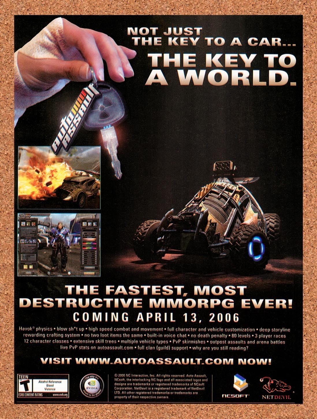 2006 Auto Assault PC Original Advertisement / Retro Promo v1