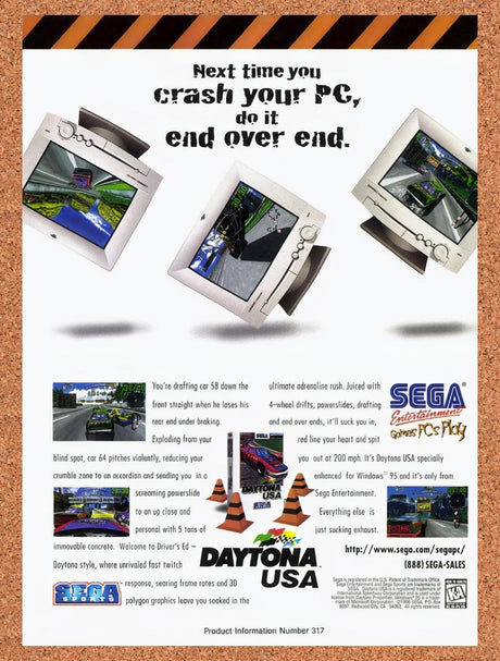 1996 Daytona USA PC Original Advertisement / Retro Promo v2