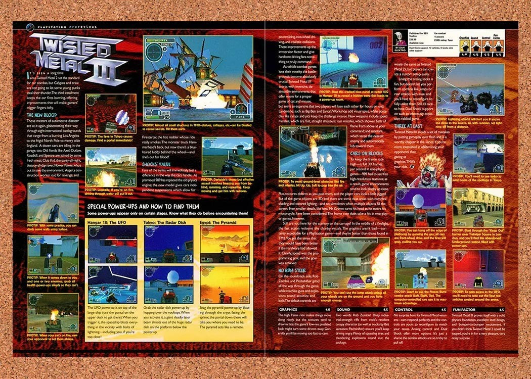 1999 Twisted Metal III PS1 Original Advertisement / Retro Promo vr1