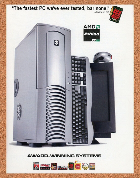 Alienware Gaming PC Original 2002 Ad Authentic PC Award-Winning PC Promo