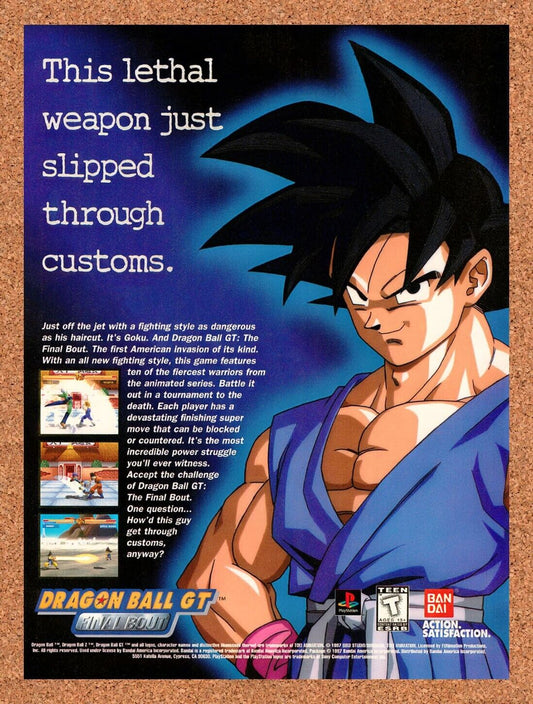 1996 Dragonball GT Final Bout PS1 Original Advertisement / Retro Wall Art v1