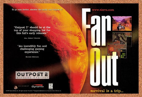 1997 Outpost 2 Divided Destiny PC Original Advertisement / Retro Promo v1