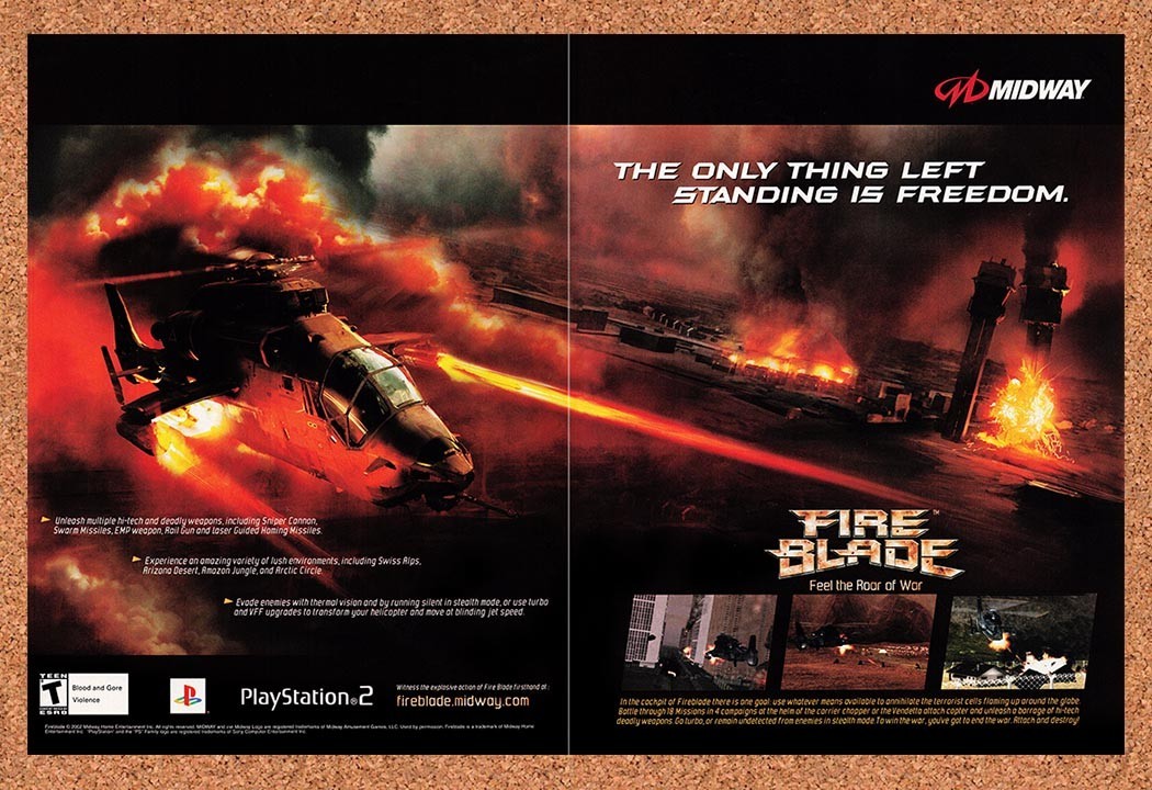 2002 Fire Blade PS2 Original Advertisement / Retro Promo v1