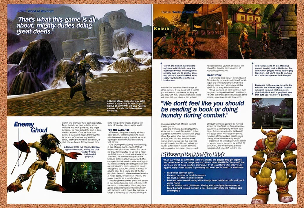 2001 World Of WarCraft Vanilla Ghoul Original Advertisement / Retro Promo vr22