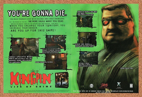Kingpin Life Of Crime PC Original 1999 Ad Authentic Crime FPS Video Game Promo