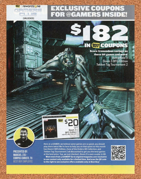 Doom 3 BFG Edition Xbox 360 Original 2015 Ad Authentic Best Buy Video Game Promo