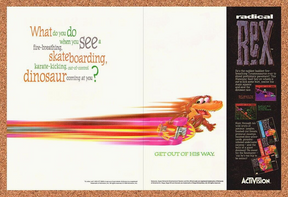 Radical Rex Sega CD Original 1994 Print Ad Authentic Retro Video Game Art Promo