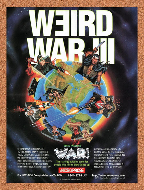 1995 This Means War! PC Original Advertisement / Retro Wall Art v1