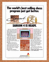 Sargon 4 Chessmaster PC Original 1990 Vintage Ad - Video Game Promo