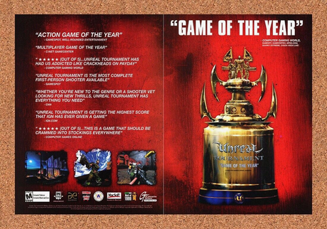Unreal Tournament PC Original 2002 Ad Authentic GOTY Online FPS Video Game Promo