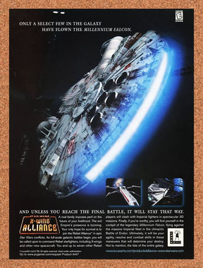 Star Wars X-Wing Alliance PC Original 2001 Ad Authentic Video Game Promo