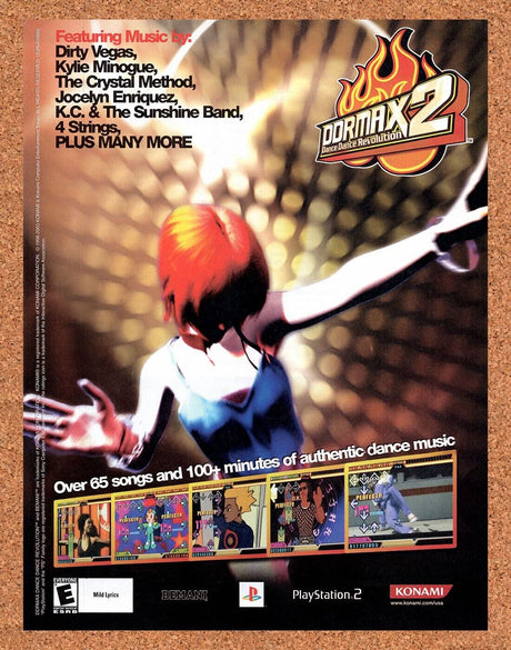 DDRMAX 2 PS2 Original 2003 Vintage Ad - Dirty Vegas Video Game Promo