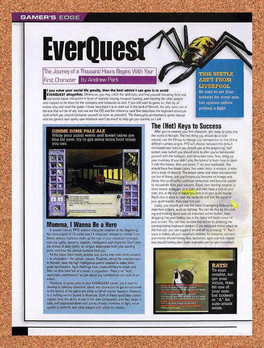 1998 EverQuest Early Preview Original Advertisement / Retro Wall Art v8