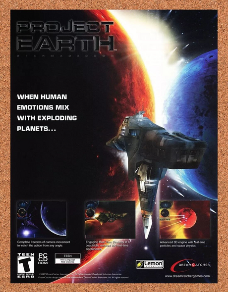 Project Earth Starmageddon PC Original 2004 Ad Authentic RTS Video Game Promo v1