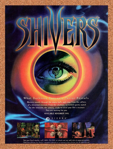 Shivers PC Original 1995 Vintage Ad - Video Game Promo