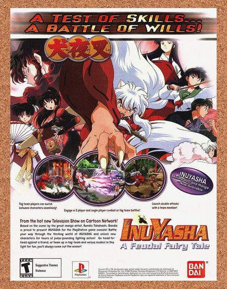 Original 2004 InuYasha Feudal Fairy Tale PS2 Vintage Ad - Video Game Art Promo