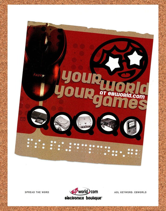 EB Games Original 2002 Print Ad Authentic Your World Your Games Video Game Promo