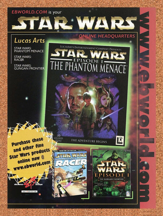 Star Wars Episode I Phantom Menace PC Original 2009 Ad Authentic EB Games Promo