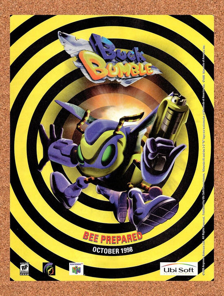1998 Buck Bumble N64 Original Advertisement / Retro Wall Art v1