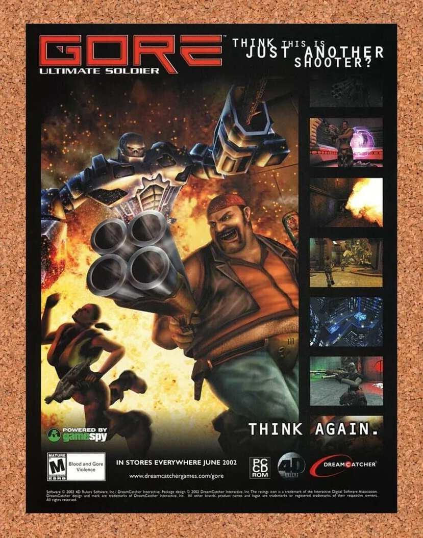 Gore PC Original 2004 Ad Authentic Dreamcatcher FPS Shooter Video Game Promo v2