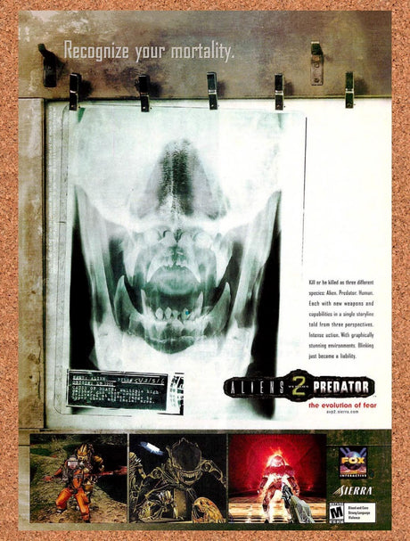 2001 Alien vs Predator 2 X-Ray PC Original Advertisement / Retro Promo v1