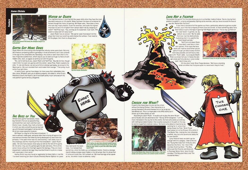 Original 2004 Video Game Cliches Vintage Print Ad - Video Game Review Wall Art