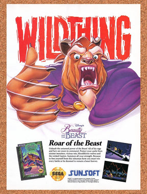 1993 Beauty And The Beast Genesis Original Advertisement / Retro Wall Art v1