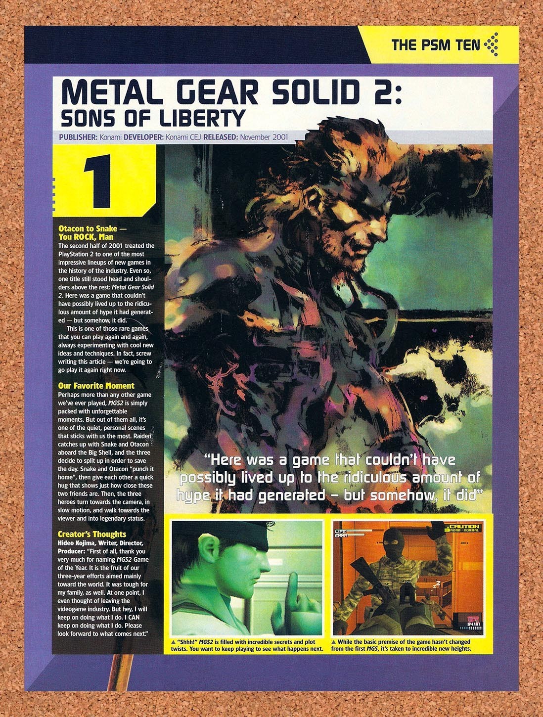 2002 Metal Gear Solid 2 Sons Of Liberty PS2 Original Ad / Promo vr5